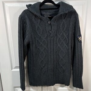 Women's Dark Gray Cable Knit Sweater